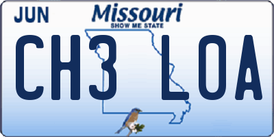 MO license plate CH3L0A