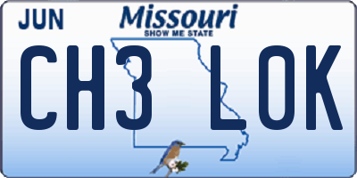 MO license plate CH3L0K