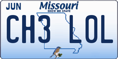 MO license plate CH3L0L