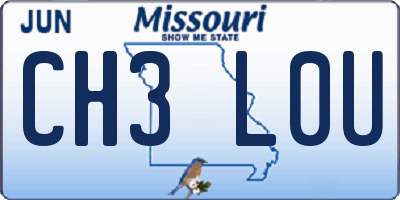 MO license plate CH3L0U