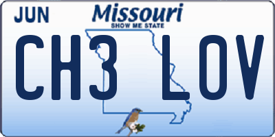 MO license plate CH3L0V