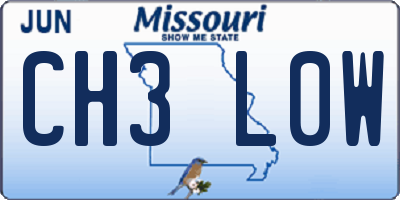 MO license plate CH3L0W