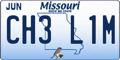 MO license plate CH3L1M
