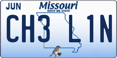 MO license plate CH3L1N