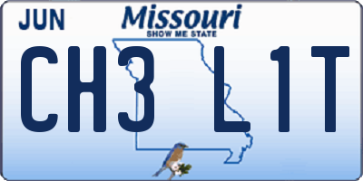 MO license plate CH3L1T