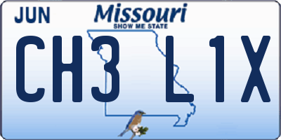 MO license plate CH3L1X