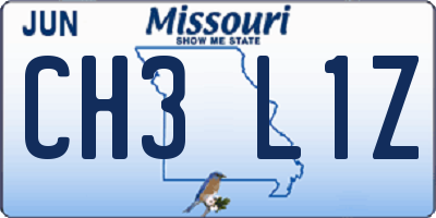 MO license plate CH3L1Z