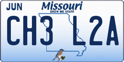 MO license plate CH3L2A