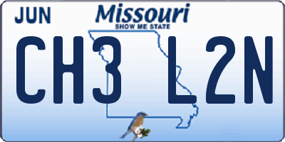 MO license plate CH3L2N