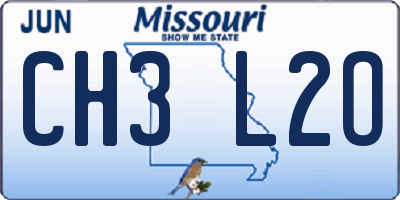 MO license plate CH3L2O