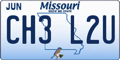 MO license plate CH3L2U