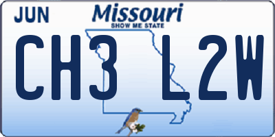 MO license plate CH3L2W