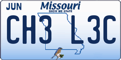 MO license plate CH3L3C