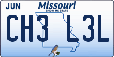 MO license plate CH3L3L