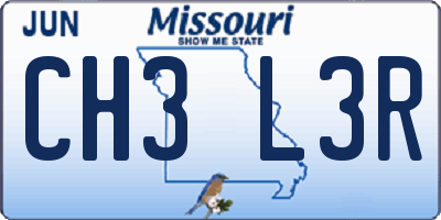 MO license plate CH3L3R