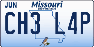 MO license plate CH3L4P
