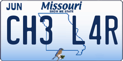 MO license plate CH3L4R
