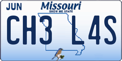 MO license plate CH3L4S