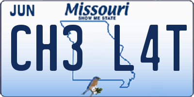 MO license plate CH3L4T