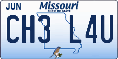 MO license plate CH3L4U