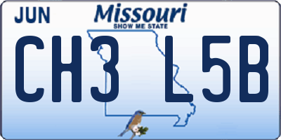 MO license plate CH3L5B