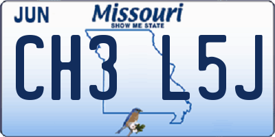 MO license plate CH3L5J