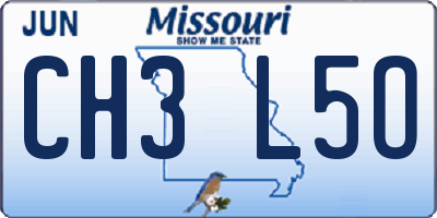 MO license plate CH3L5O