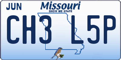 MO license plate CH3L5P