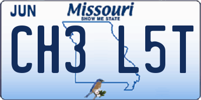MO license plate CH3L5T