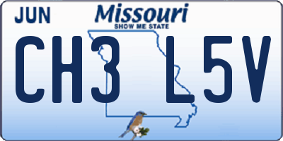 MO license plate CH3L5V