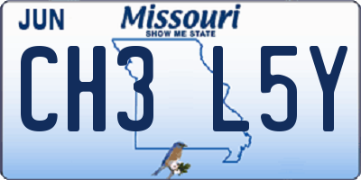 MO license plate CH3L5Y