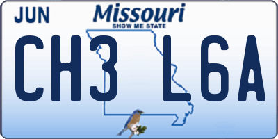 MO license plate CH3L6A