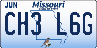 MO license plate CH3L6G