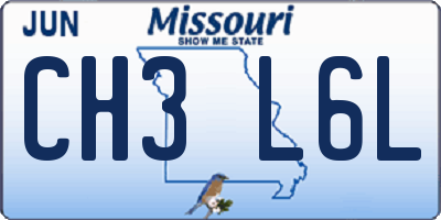MO license plate CH3L6L