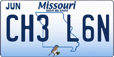MO license plate CH3L6N
