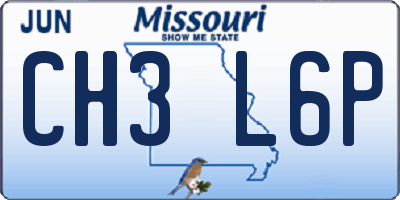 MO license plate CH3L6P