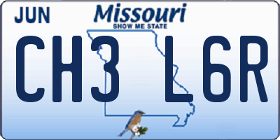MO license plate CH3L6R