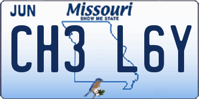 MO license plate CH3L6Y