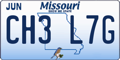 MO license plate CH3L7G