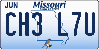 MO license plate CH3L7U