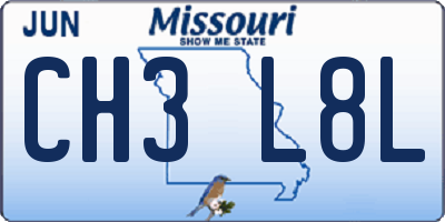 MO license plate CH3L8L