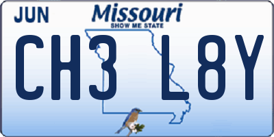 MO license plate CH3L8Y