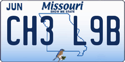 MO license plate CH3L9B