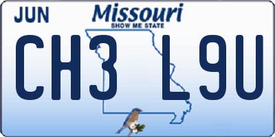 MO license plate CH3L9U