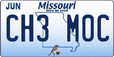 MO license plate CH3M0C