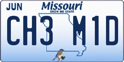 MO license plate CH3M1D