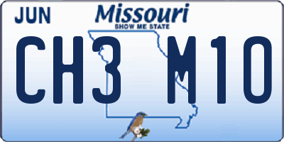 MO license plate CH3M1O