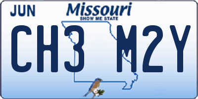 MO license plate CH3M2Y