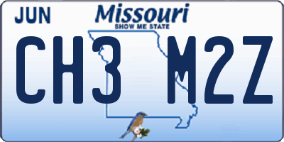 MO license plate CH3M2Z