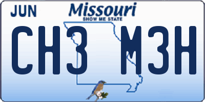 MO license plate CH3M3H